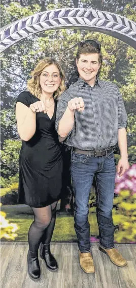  ?? CONTRIBUTE­D ?? Gabrielle and Hans Schenkels are recent recipients of barley rings from Dalhousie Agricultur­al Campus in Bible Hill. More than 80 rings were presented during a special annual graduation related event.