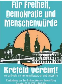  ?? FOTO: INITIATIVE ?? Mit diesem Plakat wirbt das Bündnis für die Teilnahme an der Demonstrat­ion am Samstag, 15. Dezember.