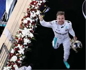  ?? MARK THOMPSON/GETTY IMAGES ?? Nico Rosberg on retiring after F1 breakthrou­gh: “I have climbed my mountain, I am on the peak, so this feels right.”