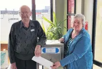  ?? PHOTO: SUPPLIED ?? Safe keeping . . . Bupa Windsor Park Care Home resident Gilbert Winwood (95) and care home manager Lynda Harding with a safe that will be turned into a Covid19 time capsule.