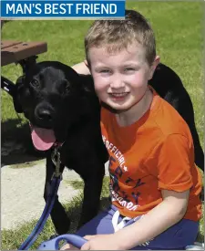  ??  ?? Conor Horvais and Sky at the Wicklow SPCA dog show at Sharpeshil­l Animal Sanctuary, Rathdrum, on Sunday.