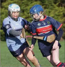  ??  ?? Ciara Bridges taking on Kilkenny opponent Tara Ronan.