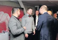  ??  ?? Prince William meets WRU apprentice­s, above and right