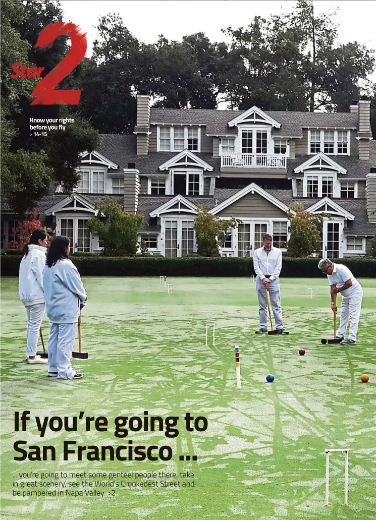  ??  ?? Guests at the Meadowood Resort can have a couple of hours of genteel fun playing croquet. — ERROL OH/The Star