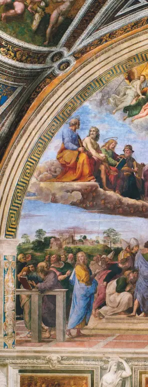  ??  ?? la disputa del sacramento. pintura al fresco. 500 cm x 770 cm. 1509. museos vaticanos.