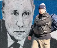  ?? ?? A mural of Vladimir Putin in Belgrade, Serbia