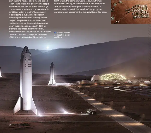  ?? ?? SpaceX artist’s concept of a city on Mars