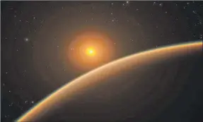  ??  ?? Recreación artística del exoplaneta LHS 1140b, supertierr­a que sería capaz de albergar un tipo de vida