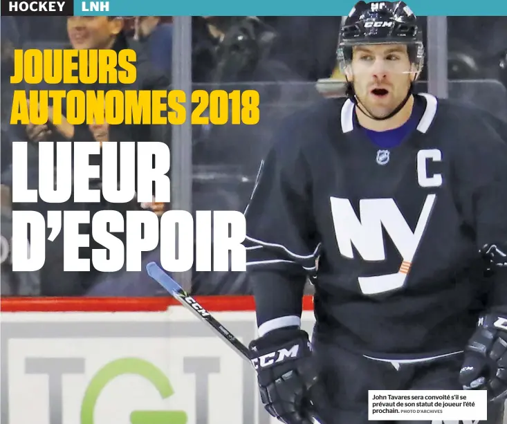  ??  ?? John Tavares sera convoité s’il se prévaut de son statut de joueur l’été prochain. PHOTO D’ARCHIVES