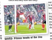  ??  ?? SAVED: Pitman heads
of the line