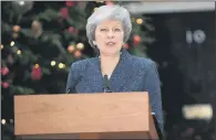  ??  ?? Prime Minister Theresa May makes her case to stay on outside 10 Downing Street.