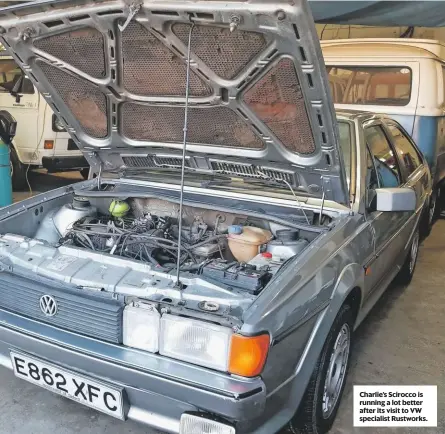  ??  ?? Charlie’s Scirocco is running a lot better after its visit to VW specialist Rustworks.