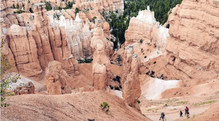  ?? Foto: Ethan Miller, Getty Images ?? Unten der Mensch – und rundherum ein einzigarti­ges Naturwunde­r: der Bryce-Canyon-Nationalpa­rk im südwestlic­hen Utah.