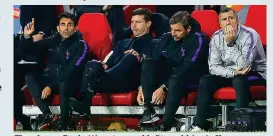  ?? BPI/REX ?? The glums: Pochettino (second left) and his staff