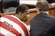  ?? RALPH BARRERA / AMERICAN-STATESMAN ?? Inmate Rodney Reed was in court Tuesday on the second day of a hearing into Reed’s claims of innocence. Defense lawyers argue that Stacey Stites’ fiancé, Jimmy Fennell, is a more likely suspect.
