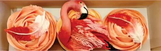  ??  ?? Pretty flamingo: And Kitty’s cupcake version of the brightly coloured bird sure looks pretty tasty