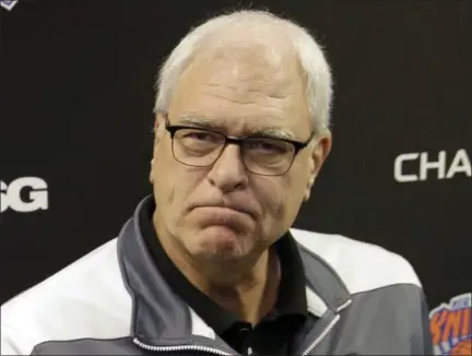  ?? SETH WENIG — ASSOCIATED PRESS ?? In a 2016 photo, Phil Jackson speaks to reporters during a news conference at the Knicks’ training facility in Greenburgh, N.Y.