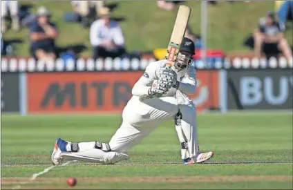  ?? Photo: Hagen Hopkins/Getty Images ?? Blown away: Kagiso Rabada managed to trap Kane Williamson (2) lbw on day one of the second Test against New Zealand, but Henry Nicholls (pictured) went on to score a century.