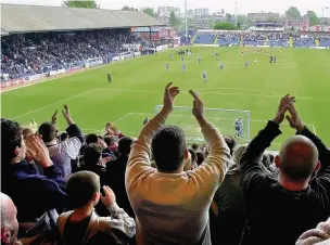  ??  ?? Stockport County fans are urging the council to save Edgeley Park
