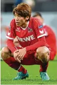  ?? Foto: dpa ?? Yuya Osako ist fassungslo­s. Der 1. FC Köln verliert erneut.