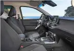  ??  ?? INTERIOR Based on the Nissan Navara, the X-class lifts much of that car’s cabin layout. Mercedes has added some plusher materials, but it isn’t as high end as we’ve come to expect from the premium German manufactur­er