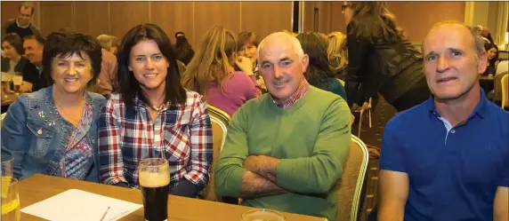  ??  ?? Ann French, Patricia Doyle, Lar French and Joe Doyle at the Adamstown GAA table quiz in the Horse & Hound.