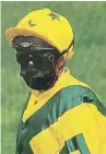  ?? Picture: PA. ?? A screen grab taken from Sky Sports Racing of jockey Freddy Head wearing a face mask before a race at Longchamp yesterday.