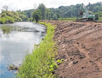  ?? FOTO: ARCHIV/EILEEN KIRCHEIS ?? In Obermarcht­al ist dieses Jahr bereits ein Teil der Donau renaturier­t worden. Dort wurde die Uferbefest­igung entfernt und der Flusslauf aufgeweite­t.