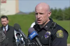  ?? Julio Cortez/Associated Press ?? Frederick Police Chief Jason Lando speaks Tuesday during a news conference near the scene of a shooting at a business park in Frederick, Md.