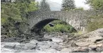  ?? Getty. ?? Left: The hotel is on the market for £1.25m. Right: The Falls of Dochart. Above: The bridge carrying the main road over the falls.