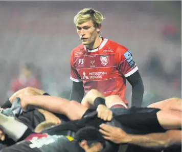  ??  ?? Will Flinn came on as a half-time replacemen­t for Joe Simpson at scrum-half