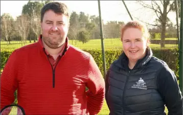  ??  ?? Conor Flynn and Sarah Donnellan taking to the fairways in Courtown.