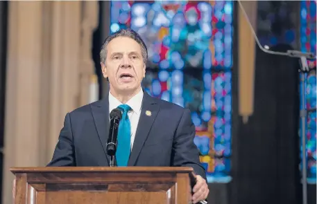  ?? NEW YORK TIMES 2020 GREGG VIGLIOTTI/THE ?? New York Gov. Andrew Cuomo called a growing coalition of Democrats calling for his resignatio­n “reckless and dangerous.”