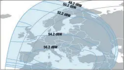  ??  ?? Der Ku-Band-Europa-Beam des Intelsat 39 erreicht ganz Europa und den Mittelmeer­raum. Deutschlan­d liegt mit in der Kernausleu­chtzone