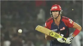  ??  ?? NEW DELHI: This file photo taken on May 01, 2012 shows Delhi Daredevils batsman Kevin Pietersen playing a shot during the IPL Twenty20 cricket match. Kevin Pietersen is to make a shock return to county cricket with Surrey after opting to play for the...