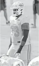  ?? SUSANSTOCK­ER/SUNSENTINE­L ?? Dolphins first-round pickAustin Jackson returned to practiceWe­dnesday.