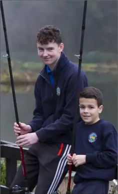  ??  ?? Enda Minogue Bree and John Browne New Ross who are part of Ireland World Championsh­ip Youth course angling team