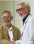  ?? ?? HAYAO MIYAZAKI y Toshio Suzuki, presidente y productor de Studio Ghibli