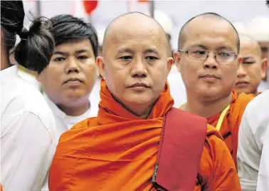  ?? BILD: SN/AFP ?? Der Buddhist Ashin Wirathu gilt als das Gesicht des Terrors in Myanmar.