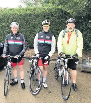  ??  ?? A trio of cyclists from a Hinckley business took on a cycling challenge from Leicester to Cromer.