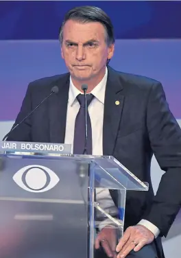  ?? Afp ?? Bolsonaro, durante el primer debate