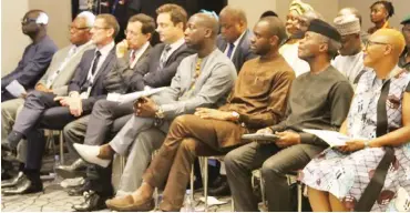  ??  ?? Convener Lola Shoneyin, Vice President Yemi Osinbajo, others during the 2018 Ake Arts and Book festival