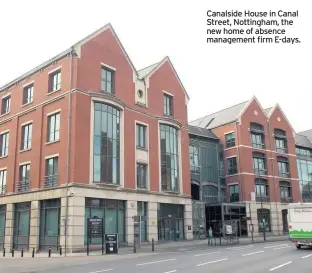  ??  ?? Canalside House in Canal Street, Nottingham, the new home of absence management firm E-days.