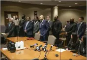  ?? BRANDON DILL — THE ASSOCIATED PRESS ?? The former Memphis police officers accused of murder in the death of Tyre Nichols appear with their attorneys at an indictment hearing at the Shelby County Criminal Justice Center in Memphis, Tenn., on Friday.