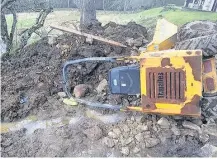  ??  ?? DISASTER Kevin’s dumper truck tipped over on a steep banking