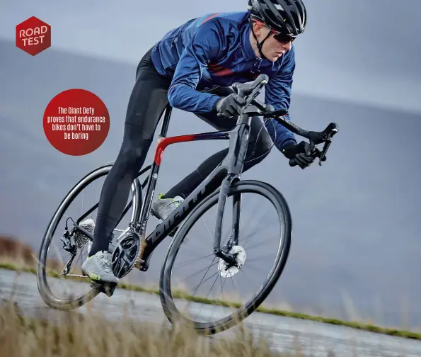  ??  ?? The Giant Defy proves that endurance bikes don’t have to be boring