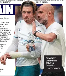  ?? GETTY IMAGES ?? New boy: Guardiola talks to Grealish