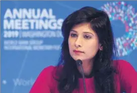  ??  ?? IMF chief economist Gita Gopinath.
AFP