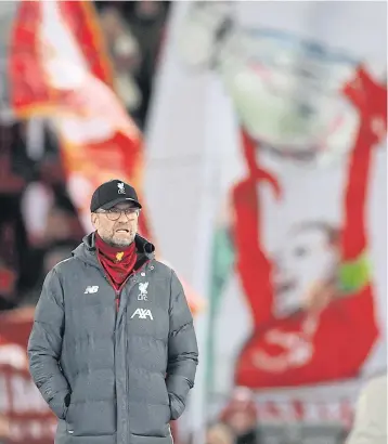  ?? REUTERS ?? Liverpool boss Juergen Klopp during the warm-up before the Champions League match against Atletico Madrid.