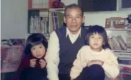  ??  ?? Left: Sherren is all smiles on set. Right (from top to bottom): Sherren (right) pictured here with her sister Jane and their grandfathe­r shortly before the big move to Canada in 1990; giving notes to actor Jean-michel Le Gal during the filming of her short film,
Benjamin (2015); setting up a cool, one-shot scene on the TV show Dino Dana with camera operator Brett Hurd and 1st Assistant Director Mary Reynolds.